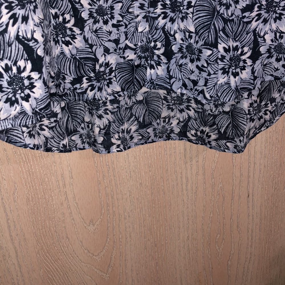 Murano Blue & White Floral Linen Long Sleeve Button Down Shirt L - Picture 4 of 7